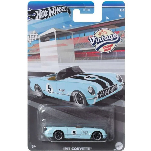 Hot Wheels Vintage Racing Club 1955 Corvette Blue 2024 2/6