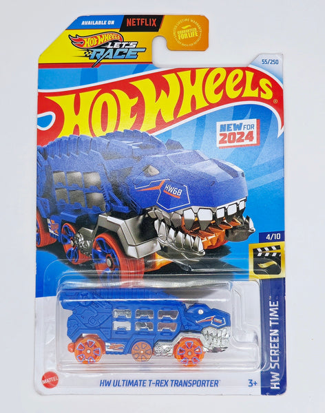 Hot Wheels HW Ultimate T-Rex Transporter Blue 2024 HW Screen Time 4/10