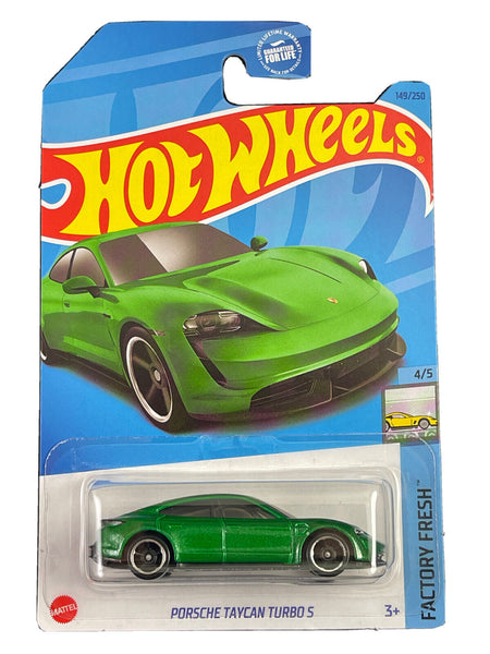 Hot Wheels 2023 Porsche Taycan Turbo S Green Factory Fresh 4/5